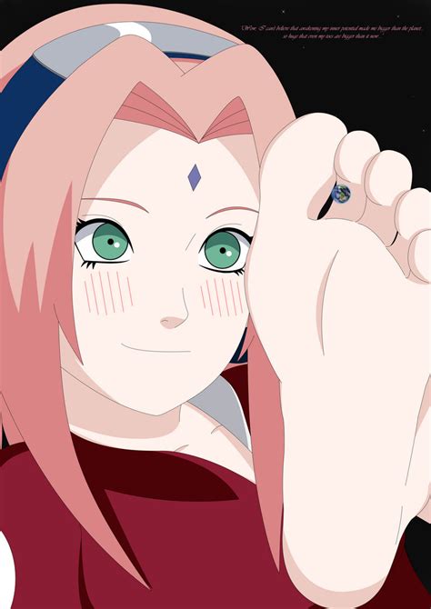 Naruto blushed greatly at the ease of which she was able to find such a thing in his apartment. Sakura then poured the lotion onto Naruto's dick and began to give Naruto a footjob. Naruto closed his eyes to the pure ecstasy he was feeling. Naruto was constantly moaning as Sakura's foot was stroking Naruto's whole, stiff dick. 